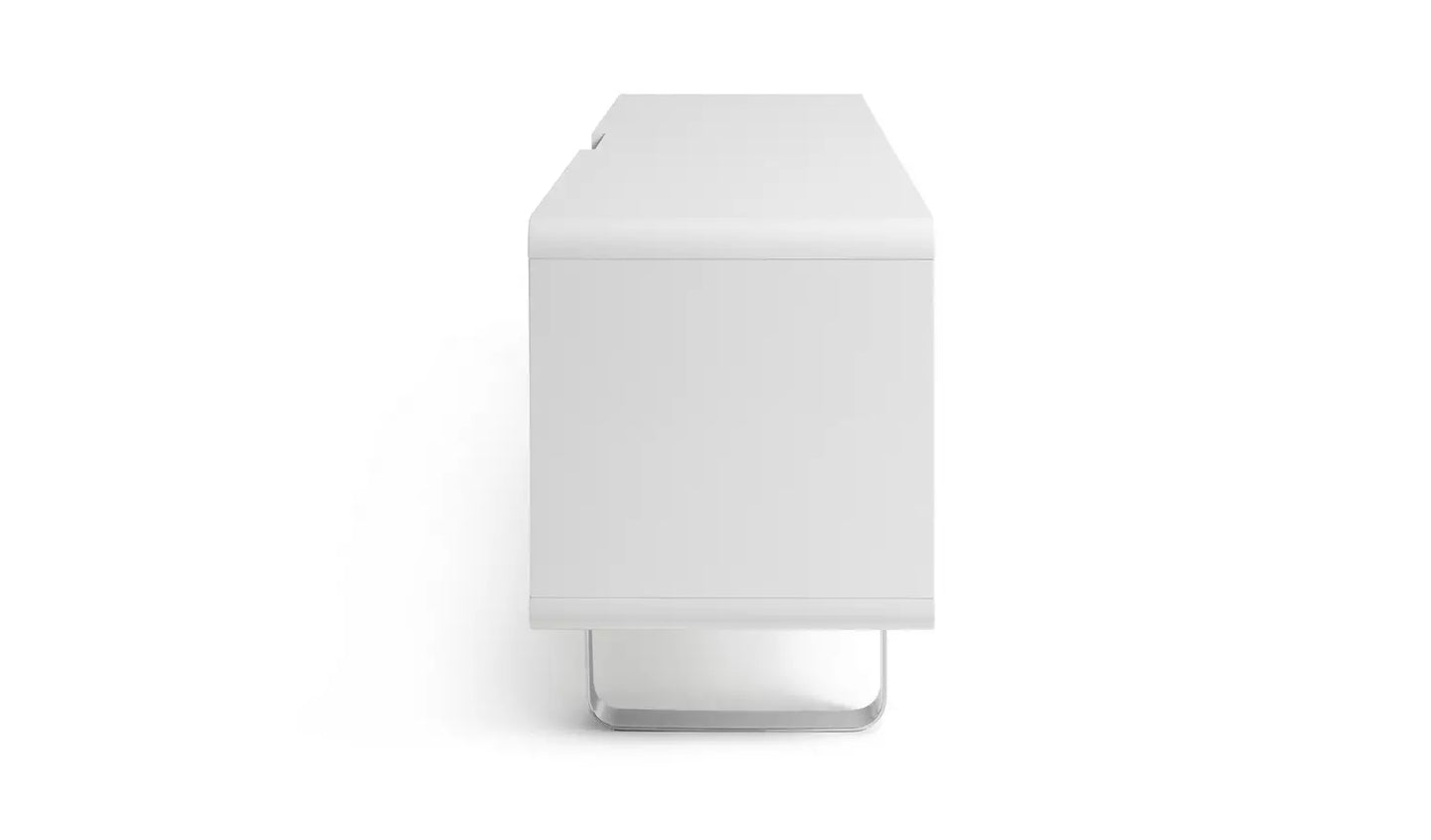 Sleigh 2 Door 1 Drawer TV Unit - White Gloss